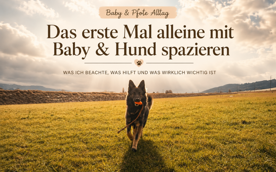 Das erste Mal alleine mit Baby & Hund spazieren – so klappt es entspannt