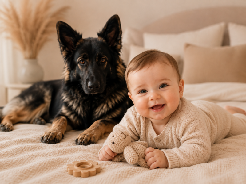 Baby mit Hund - Familienalltag bei Baby & Pfote